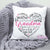 White Grandma Pillow with kind words written and black and grandma written in large bold letters